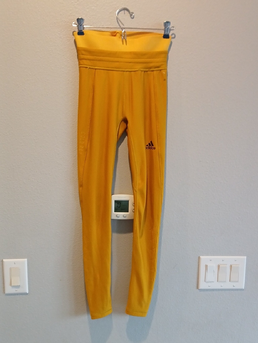 adidas Womens Bright Yellow Athletic Leggings Xs Or Small Running Jogger